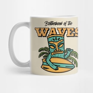 Tiki Man Tiki God Surfer Surf Surfing Waves Hawaii Hawaiian Mug